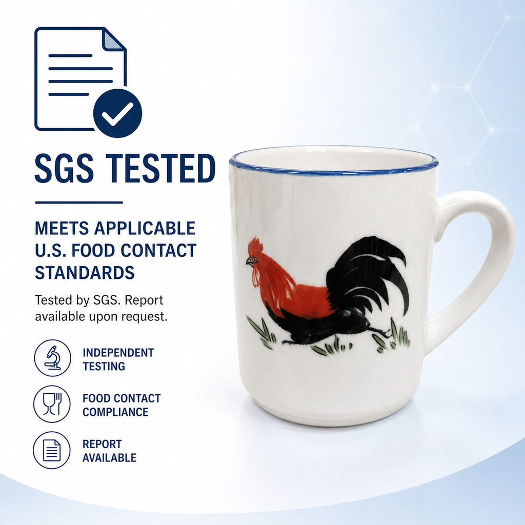 Red Rooster 8.5 oz Coffee Mugs – Set of 4