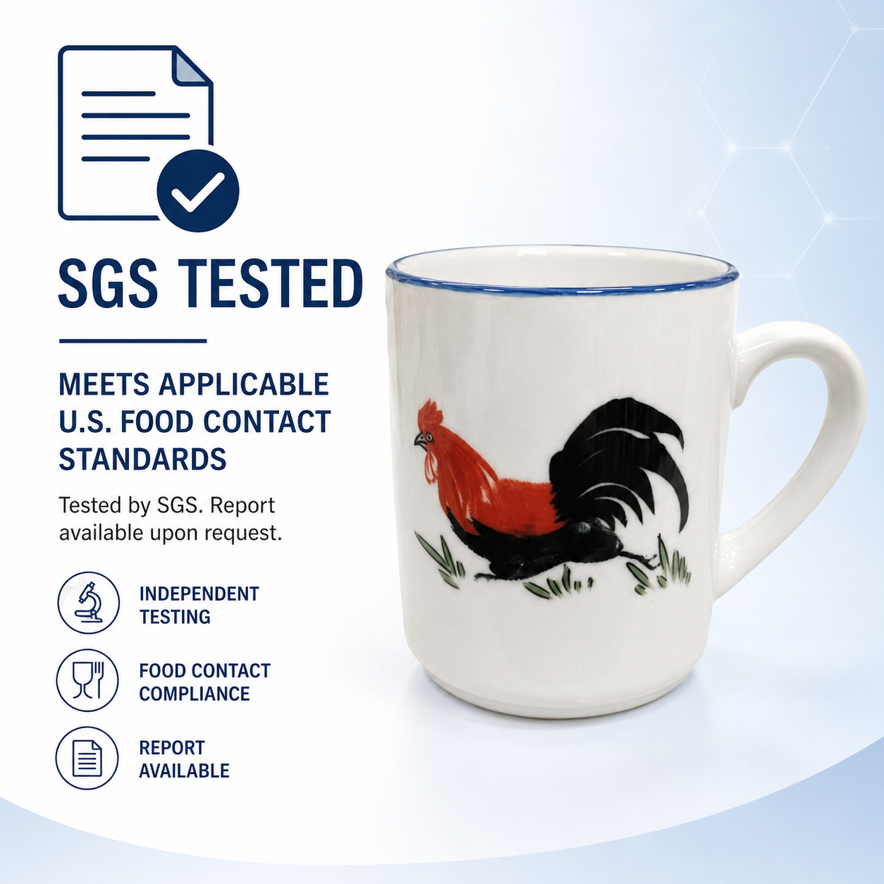 Red Rooster 8.5 oz Coffee Mugs – Set of 4
