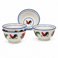 Red Rooster 4.5-Inch Leaf Rim Bowls – Set of 4