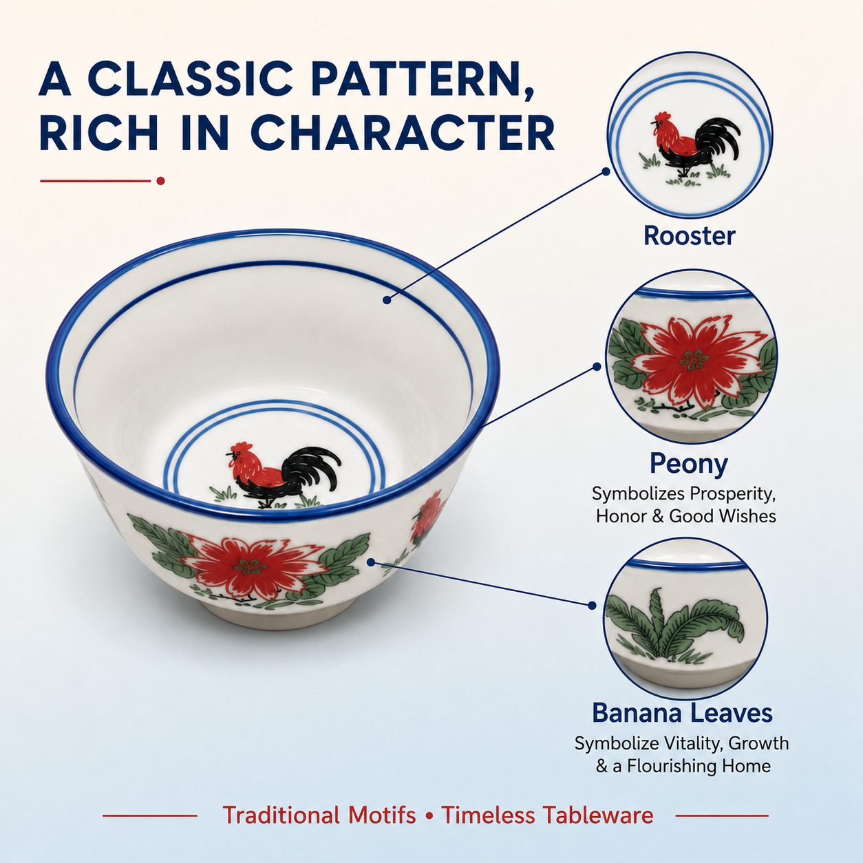 Red Rooster 4.5-Inch Leaf Rim Bowls – Set of 4