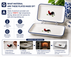 Red Rooster 9-Inch Rectangular Plates – Set of 2