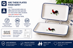 Red Rooster 9-Inch Rectangular Plates – Set of 2