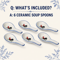 Red Rooster Medium Porcelain Soup Spoons – Set of 6