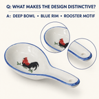 Red Rooster Medium Porcelain Soup Spoons – Set of 6