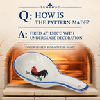 Red Rooster Medium Porcelain Soup Spoons – Set of 6