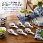 Red Rooster Medium Porcelain Soup Spoons – Set of 6