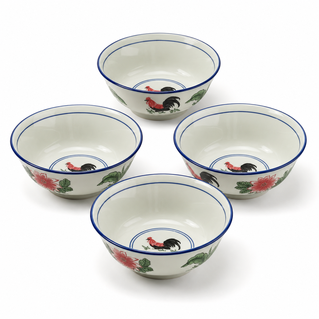 Red Rooster 7-Inch Serving Bowls – Set of 4
