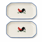 Red Rooster 12-Inch Octagonal Platters – Set of 2