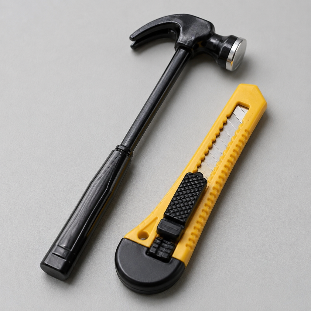 2-Piece Mini Hammer & Utility Knife Set