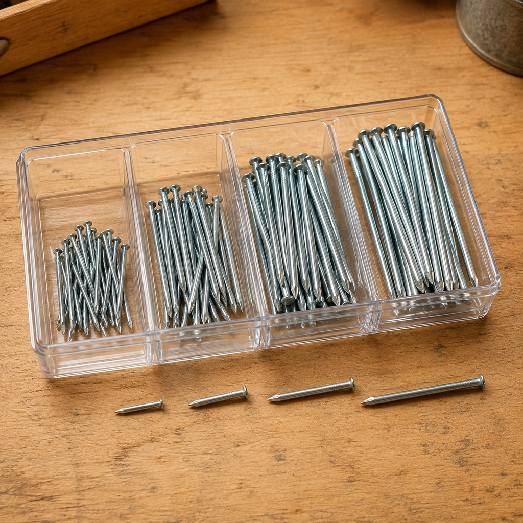 4-Size Assorted Steel Nail Set
