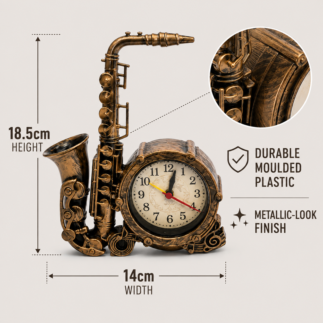 18.5cm Saxophone Alarm Table Clock – YY7711