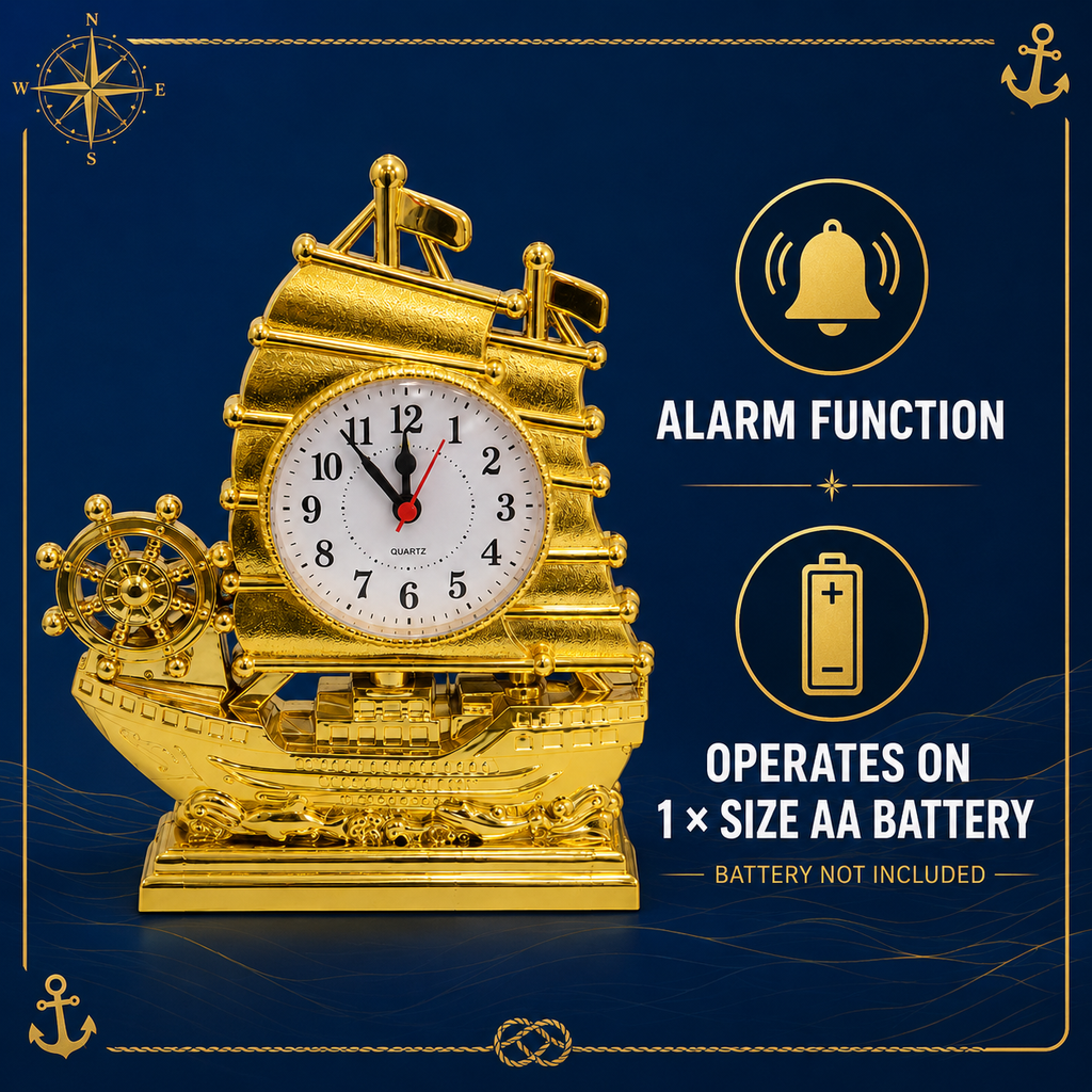 21cm Sailing Ship Alarm Clock – YY7735