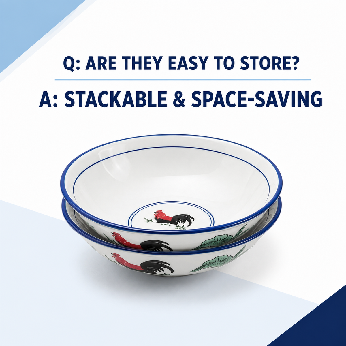 Red Rooster 8.5-Inch Serving Bowls – Set of 2