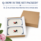 Red Rooster 12-Inch Octagonal Platters – Set of 2